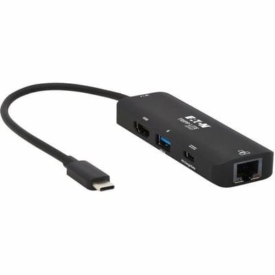 Tripp Lite by Eaton USB-C Multiport Adapter - 4K 60 Hz HDMI USB 3.x (5Gbps) Hub Ports GbE 100W PD Charging HDR HDCP 2.2