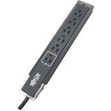 Tripp Lite by Eaton Protect It! 6-Outlet Surge Protector 6 ft. (1.83 m) Cord Right-Angle Plug Side-Mount Switch 1440 Joules Tel/Modem Protection Black Housing