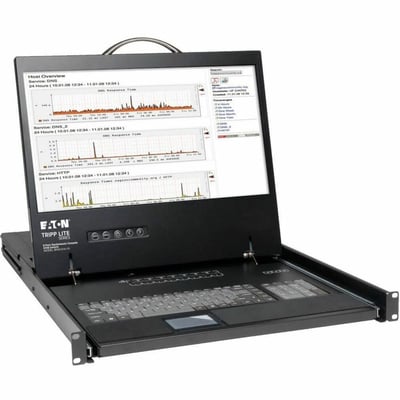 Tripp Lite by Eaton NetController 8-Port 1U Rack-Mount Console KVM Switch with 19-in. LCD