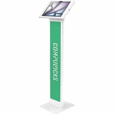 IPAD PRO M4 13IN (2024), APEX ENCLOSURE BRANDABLE FLOOR STAND - WHITE