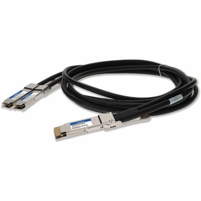 AddOn MSA and TAA Compliant 400GBase-CU QSFP-DD 400G to 2xQSFP56 200G PAM-4 Direct Attach Cable (Passive Twinax, 1m)