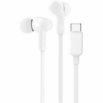 USB-C EARBUDS W/ ADJUSTABLE VOLUME LIMITER WHITE RETAIL BOX