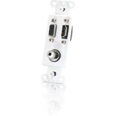 C2G NEW!! Decorative HDMI, HD15 VGA, 3.5mm Wall Plate Insert White