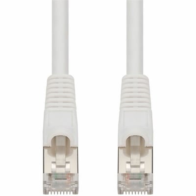 AddOn 15ft White CAT 7 Shielded (S/FTP) PVC Ethernet Cable Snagless Bubble Boot RJ-45 M/M