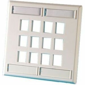 Ortronics Dual Gang Keystone Faceplate, 12 Port, Electrical Ivory