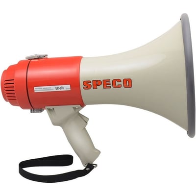 16 WATT DELUXE MEGAPHONE WITH SIREN - THE DURABLE, WEATHERPROOF CONSTRUCTION ENS