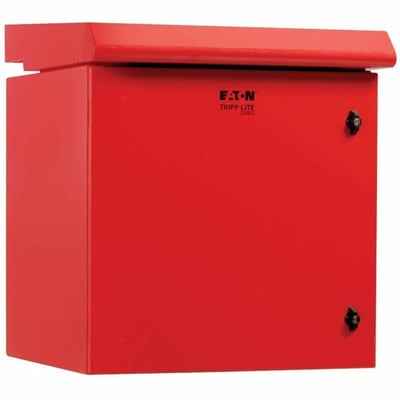 Eaton Tripp Lite Series SmartRack Industrial Enclosure - NEMA 3R, Wall Mount, Metal, Locking, Fan With Thermal Switch, 23 in. Depth, 12U, Red