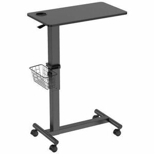 AIDATA MOBILE SIDE TABLE BLACK PORTABLE HEIGHT ADJUSTABLE TABLE