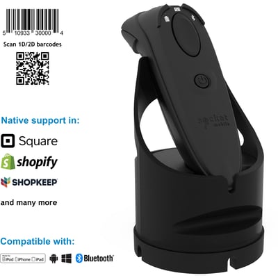 Socket Mobile DuraScan D740, Universal Barcode Scanner, Black & Charging Dock