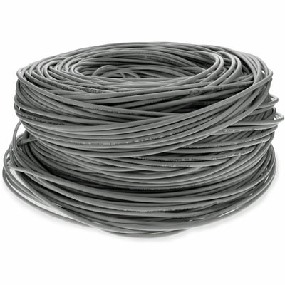 AddOn 1000ft Non-Terminated Straight Gray Cat6 UTP Copper PVC Patch Cable