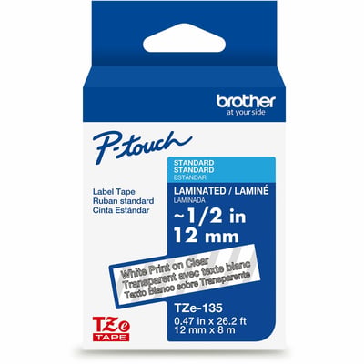 WHITE/CLEAR TAPE (12MM) ON CLEAR LAMINATED TAPE FOR TZE-COM