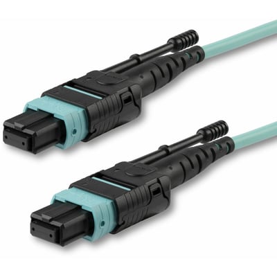 StarTech.com 10m (30ft) MTP(F)/PC OM3 Multimode Fiber Optic Cable, 12F Type-A, OFNP, 50/125m LOMMF, 40G Networks - MPO Fiber Patch Cord