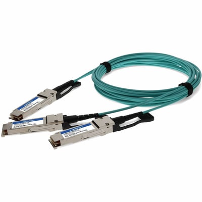 AddOn Mellanox&reg; MFS1S50-H003V Compatible TAA 200G-AOC QSFP56 to 2xQSFP56 Infiniband HDR Active Optical Cable (850nm, MMF, 3m, LSZH)