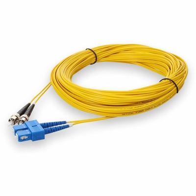 AddOn 40m SC (Male) to ST (Male) Yellow OS2 Duplex Fiber OFNR (Riser-Rated) Patch Cable