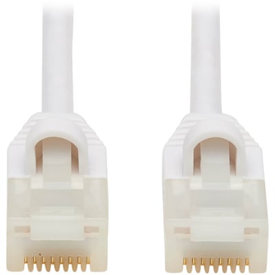 Eaton Tripp Lite Series Safe-IT Cat6a 10G Snagless Antibacterial Slim UTP Ethernet Cable (RJ45 M/M), White, 15-ft. (4.57 m)