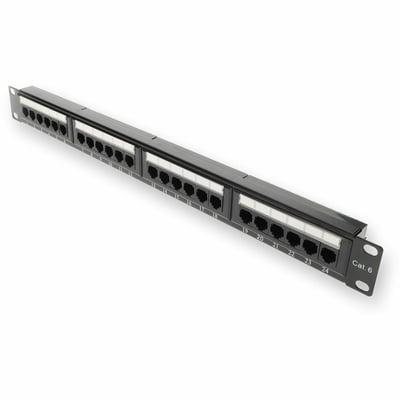 AddOn 19-inch Cat6 24-Port Straight Patch Panel with 110-Type 1U