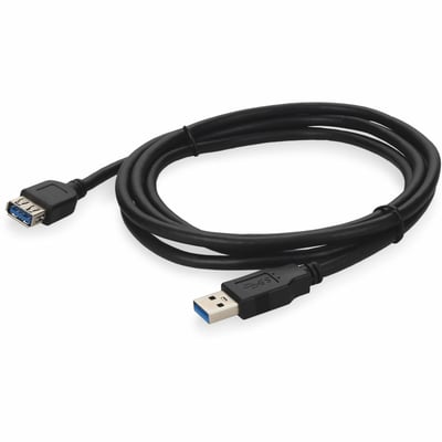 AddOn 2m USB 3.0 (A) Male to Male Black Cable