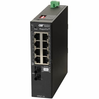 10/100/1000 8XRJ-45 POE+ SWITCH ST SM 1310 12KM DC -40-75C