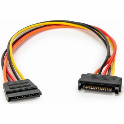 SATA POWER EXTENSION CABLE 12IN (30CM) MALE TO FEMALE 15 PIN