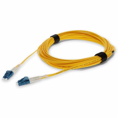 AddOn 10m ALC to LC Yellow OS2 Duplex OFNR (Riser-Rated) SMF Fiber Patch Cable
