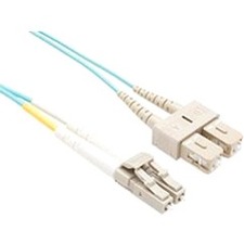 UNC OM4 LC TO SC FIBER OPTIC CABLE, AQUA 50/125UM DUPLEX MULTIMODE FIBER DESIGNE
