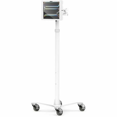 IPAD AIR M2 & M3 13IN, APEX ENCLOSURE ROLLING CART - RISE FREEDOM EXTENDED WHITE