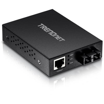 TRENDnet 100 Base-T to 100 Base-FX Multi-Mode SC Fiber Converter; Standalone; 10/100 Mbps Auto-MDIX Fast Ethernet Port; Fiber Networking up to 2 km (1.25miles); 200 Mbps Switching Capacity; TFC-FMSC