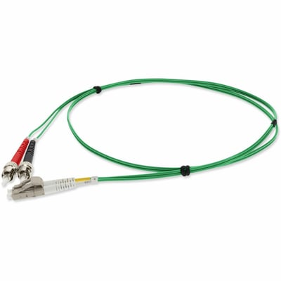 AddOn 3m ST to LC Green OM1 Duplex OFNR (Riser-Rated) TAA MMF Fiber Patch Cable