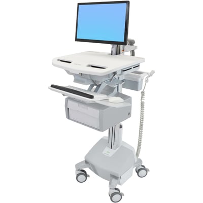 Ergotron StyleView Cart with LCD Arm, LiFe Powered, 1 Tall Drawer (1x1)