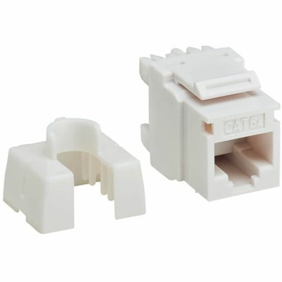Tripp Lite by Eaton Cat6 Keystone Jack - 4PPoE Compliant, 110/Krone, 568A/B, RJ45 Ethernet, White, TAA Compliant