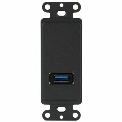 NSI HDMI and USB Wallplate Cover for MOFO Fiber Technology, Black