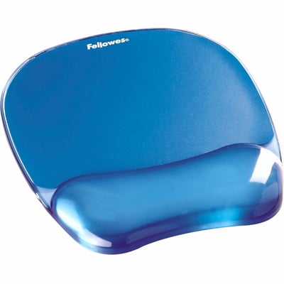 Fellowes Crystals Gel Mousepad/Wrist Rest - Blue