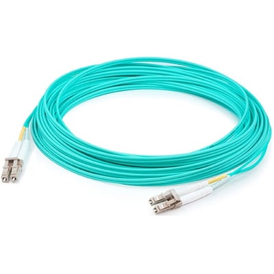 AddOn 95m LC to LC Aqua OM4 Duplex LSZH Fiber Patch Cable