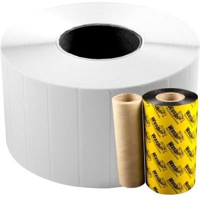 Wasp 2.25" x .75" TT labels, 4 rolls, 3000 per roll, 5" OD