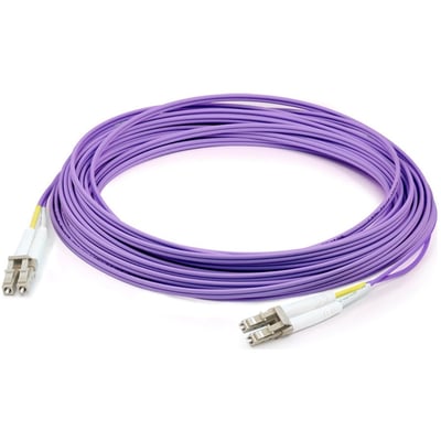 AddOn 15m LC to LC Purple OM1 Duplex OFNR (Riser-Rated) TAA MMF Fiber Patch Cable