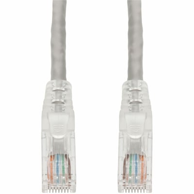 AddOn 35ft Gray CAT 6 PVC Ethernet Cable Snagless Easy Clear Boot TAA RJ-45 M/M