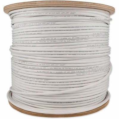 AddOn 1000ft Non-Terminated White CAT 6A PVC Bulk Cable