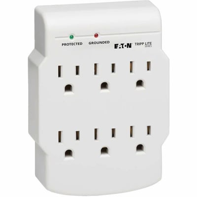 Eaton Tripp Lite Series Protect It! 6-Outlet Low-Profile Surge Protector, Direct Plug-In, 750 Joules, Diagnostic LED