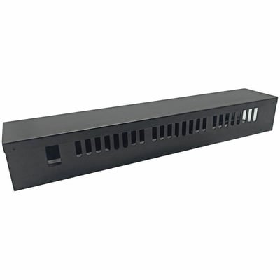THIS CABLE MANAGER IS DESIGNED TO MOUNT TO A STANDARD 19 RACK TO ORGANIZE CABLES