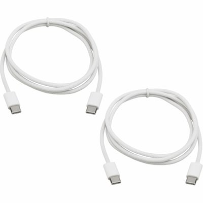 USB-C TO USB-C CHARGING CABLE M SLIM BRAIDED JACKET WHITE 1M 2 PACK