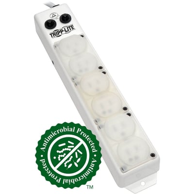 Tripp Lite by Eaton Safe-IT UL 1363A Medical-Grade Power Strip for Patient-Care Vicinity 6x 15A Hospital-Grade Outlets Safety Covers 7 ft. Cord