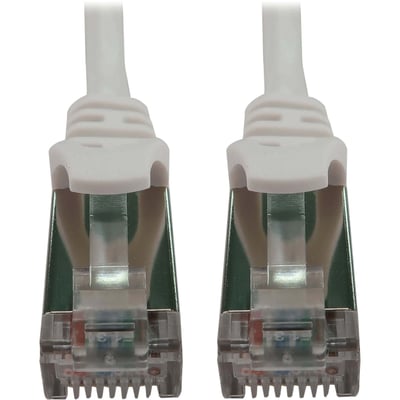 Eaton Tripp Lite Series Cat6a 10G Snagless Shielded Slim STP Ethernet Cable (RJ45 M/M), PoE, White, 10 ft. (3.1 m)