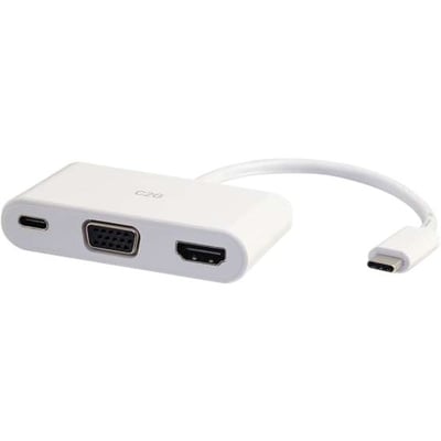 USB C TO HDMI VGA ADAPTER W/ POWER WHITE
