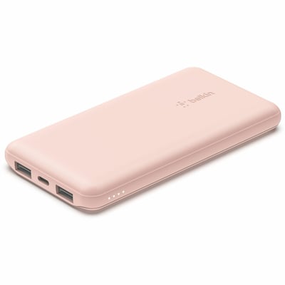 10K POWER BANK, USB-A & C 15W, ROSE GOLD