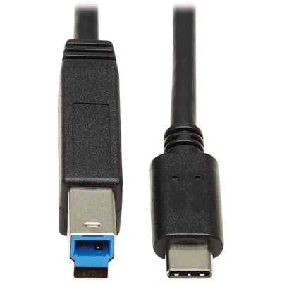 Eaton Tripp Lite Series USB-C to USB-B Cable (M/M) - USB 3.2, Gen 2 (10 Gbps), Thunderbolt 3 Compatible, 20-in. (50.8 cm)