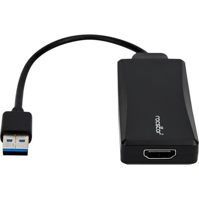 Rocstor Premium USB to HDMI Adapter - USB 3.0 to HDMI External USB Video Graphics Adapter - Resolutions up to 1920x1200 1080p- 1x USB 3.0 Type A Male, 1 x HDMI Female - 6" - Black - Compatible with PC or Mac USB GRAPHICS CARD