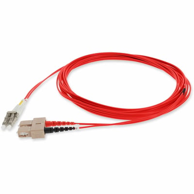 AddOn 6m SC to LC Red OM1 Duplex OFNR (Riser-Rated) MMF Fiber Patch Cable