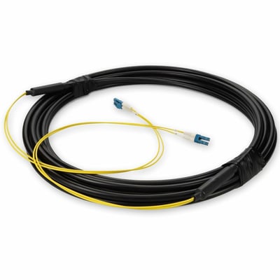 AddOn 3m LC to LC Black OS2 Simplex OFNR (Riser-Rated) SMF Fiber Outdoor Patch Cable