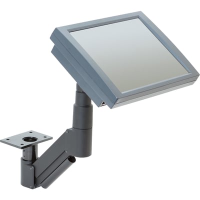SAVE SPACE WITH THIS UNDER-TABLE MONITOR MOUNT. EXTENDS 8.4IN, TILTS UP TO 190