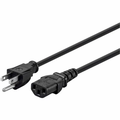 MONOPRICE POWER CORD - NEMA 5-15P TO IEC 60320 C13_ 18AWG_ 10A_ 3-PRONG_ BLACK_